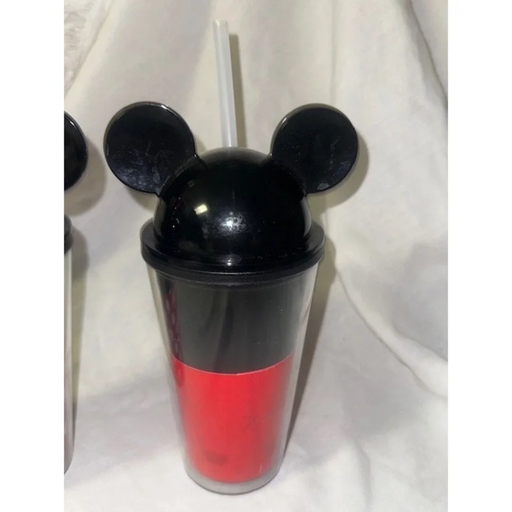 Disney Mickey & Minnie‎ Mouse Tumblers with Straws Set of 2